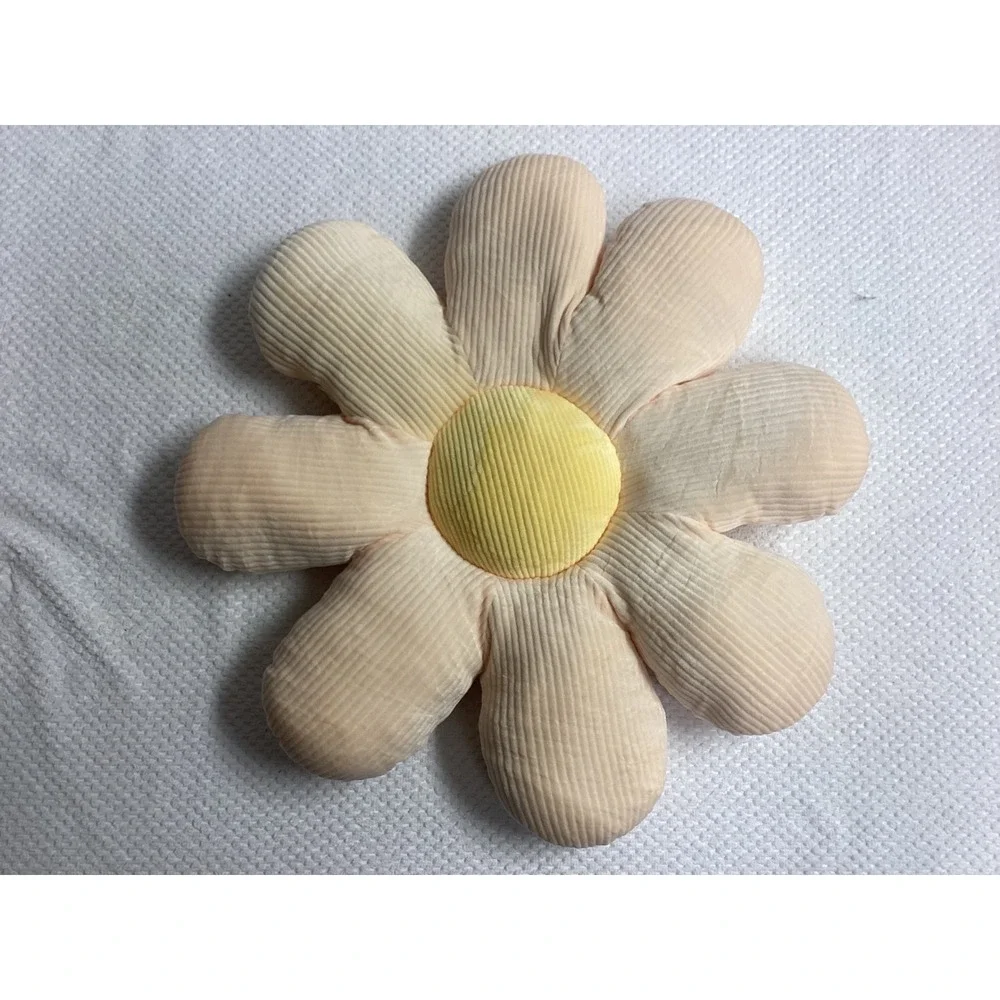 Daisy‎ Pillow Corduroy Blush Yellow soft Girl's Room Girlie Fun Flower